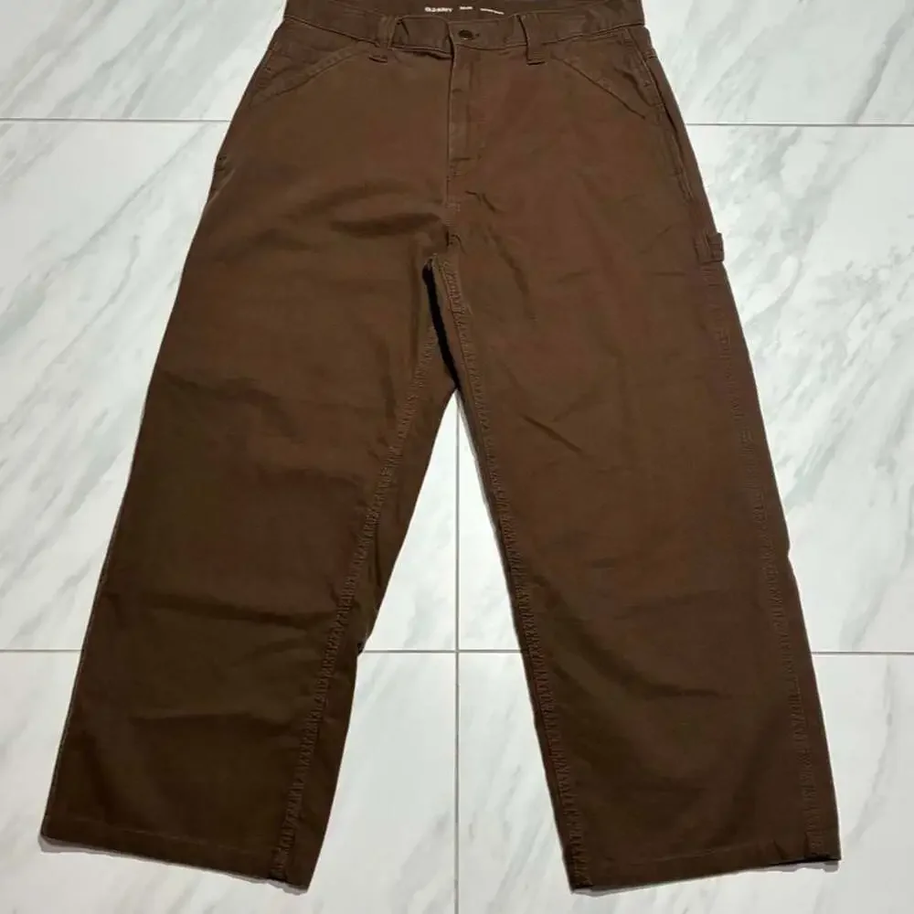 Old Navy Baggy Wide Leg Canvas Carpenter Pants Brown